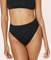 The High Waist Cheeky Bikini Bottom - Flat - Black