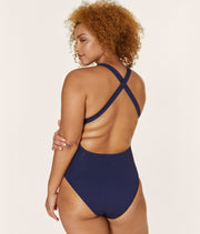 The Tulum One Piece - Flat - Navy - Long Torso