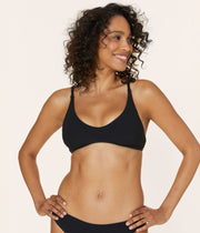 The Valencia Bikini Top - Ribbed - Black