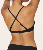The Valencia Bikini Top - Ribbed - Black
