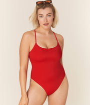 The Fiji One Piece - Eco Nylon - Cherry Red - Long Torso
