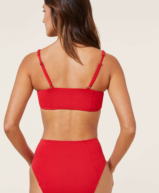 The Havana Bikini Top - Flat - Cherry Red