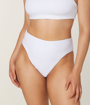 The 90s High Waist Bikini Bottom - Eco Nylon - White