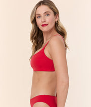 The Maui Bikini Top - Flat - Cherry Red