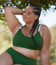 The Rockley Bikini Top - Eco Nylon - Pesto