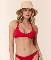 The Valencia Bikini Top - Flat - Cherry Red