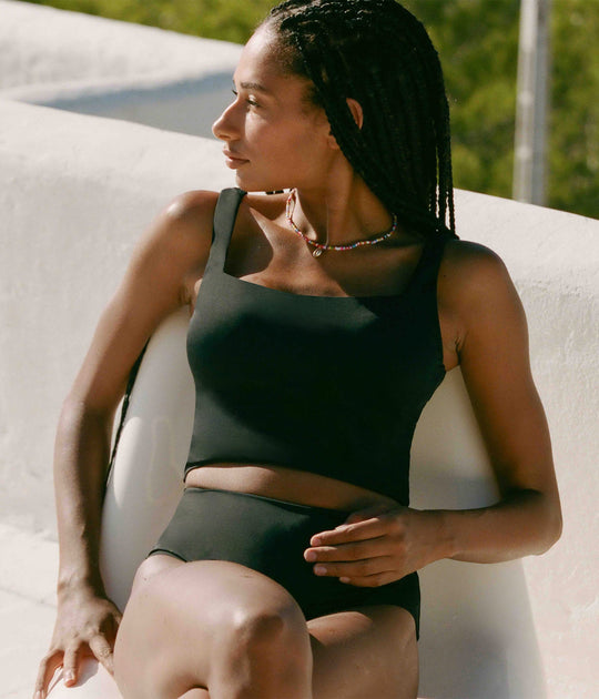 The Siren Swim Tank - Flat - Black