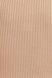 Brown Knit Midi Dress