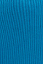 Blue Ribbed Evening Dress Strapless