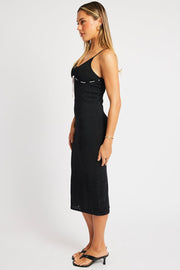 Black Knit Dress Singlet Midi