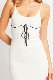 White Knit Dress Singlet Midi