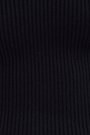 Black Midi Dress Long Sleeve Sweetheart Contrast Bind