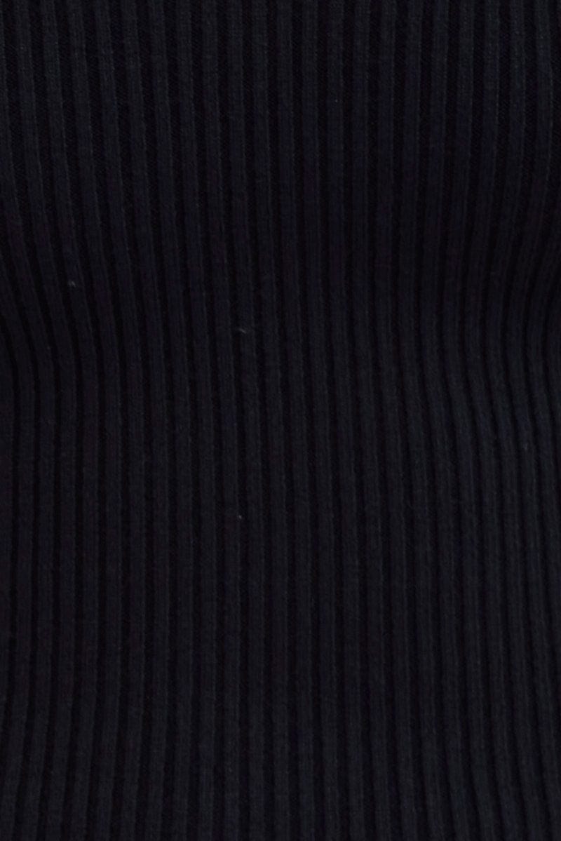 Black Midi Dress Long Sleeve Sweetheart Contrast Bind