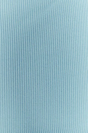 Blue Midi Dress Ribbed Cut Out