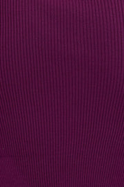 Purple Midi Dress High Neck Knit