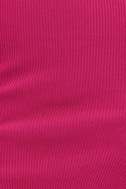 Pink Midi Dress High Neck Knit