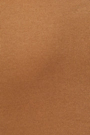 Brown Midi Dress Ribbed Cut Out