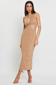 Gold Midi Dress Sleeveless