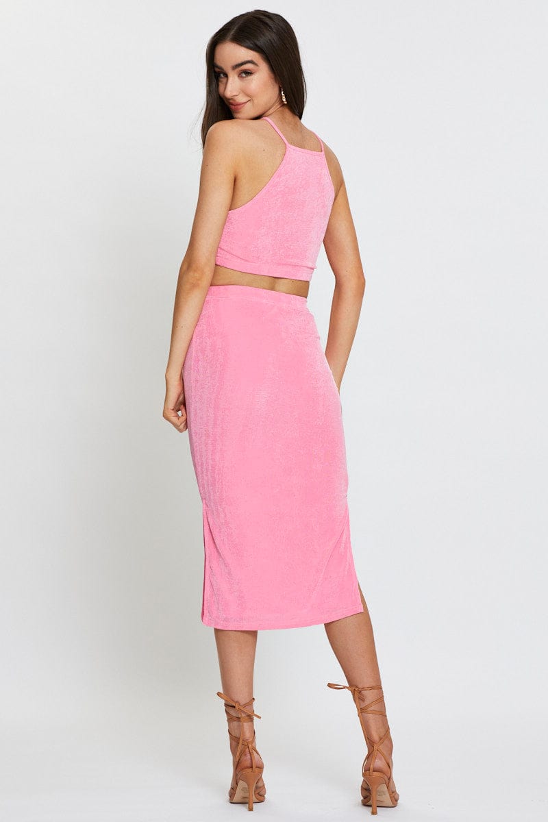 Pink Midi Dress Bodycon
