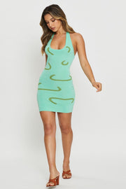 Print Midi Dress Bodycon Knit
