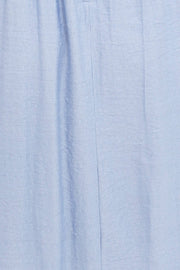 Blue Midi Dress Evening Square Neck