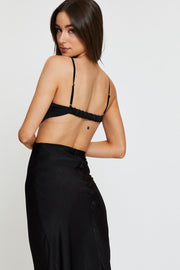 Black Midi Dress Satin