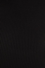 Black V Neck Kint Midi Dress