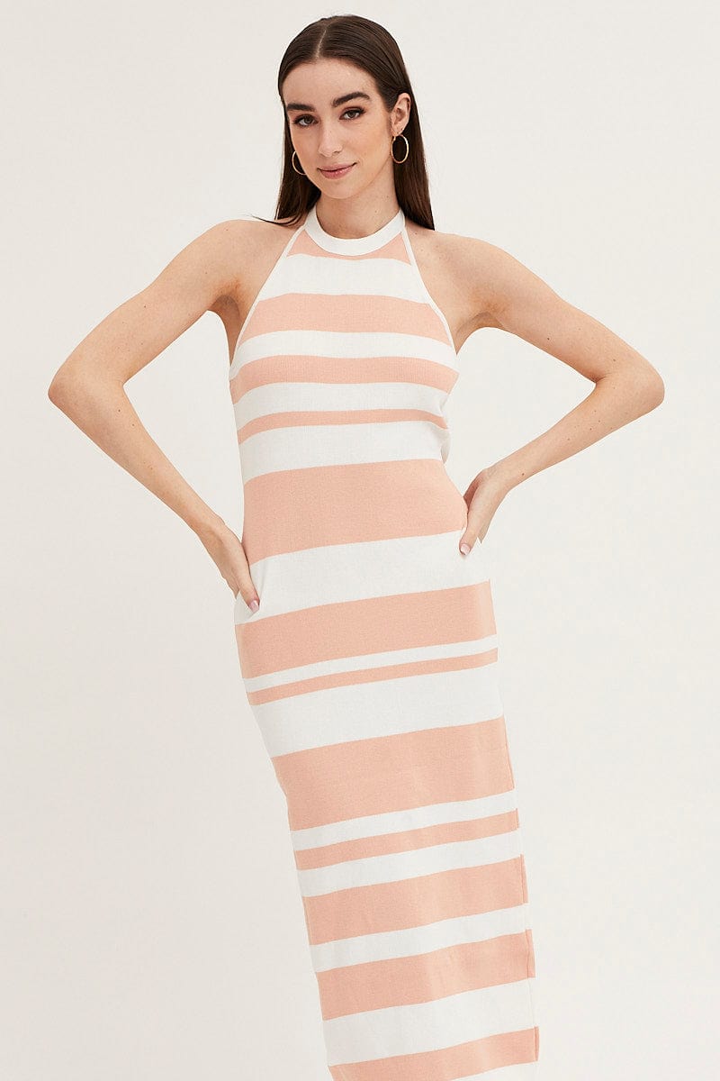 Multi Kint Midi Dress