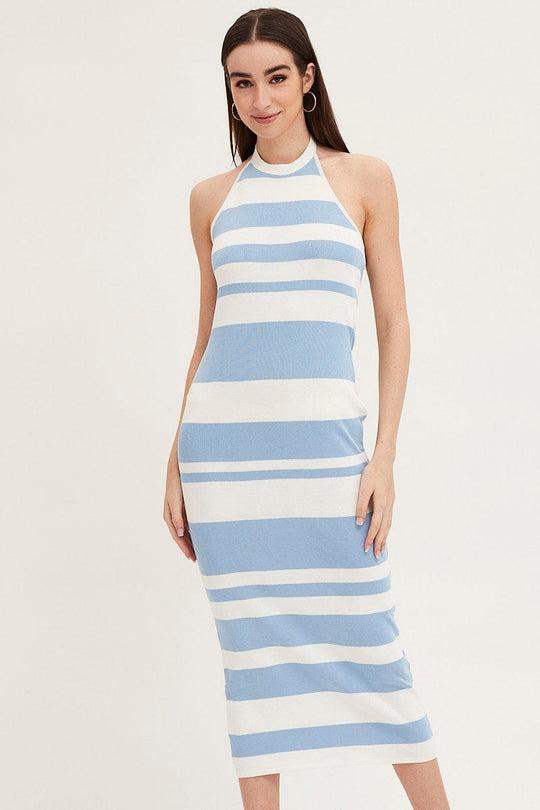 Multi Kint Midi Dress