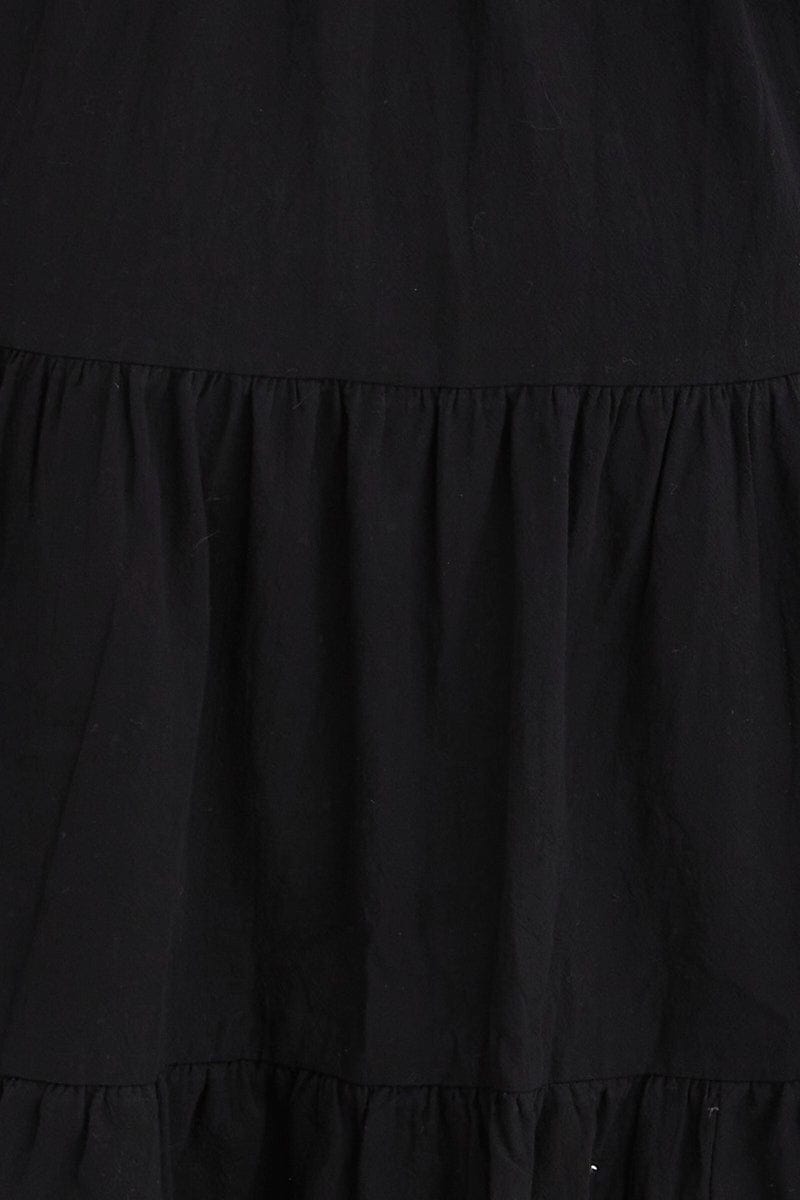 Black Dress One Shoulder Midi