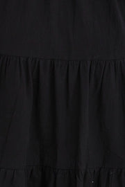 Black Dress One Shoulder Midi