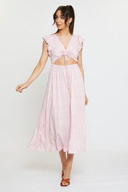 Ditsy Print Maxi Dress Sleeveless V Neck