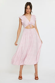Ditsy Print Maxi Dress Sleeveless V Neck