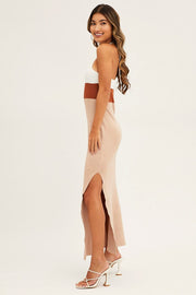 Multi Colorblock Kint Midi Dress