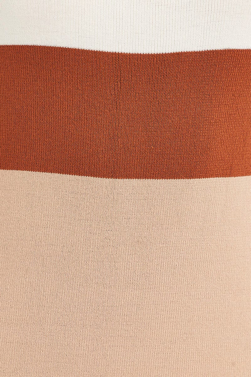 Multi Colorblock Kint Midi Dress