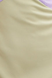Multi Slip Dress Midi V Neck Colour Block Satin