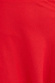 Red Bandeau Dress Sleeveless Midi Sweetheart