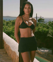The Skirt Bikini Bottom - Flat - Black
