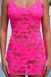 Velencia Mini Dress Neon Pink